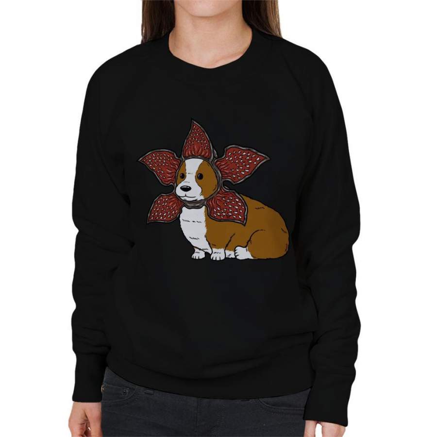 Not Safe For Cats Demogorgon Corgi Women’s Sweatshirt