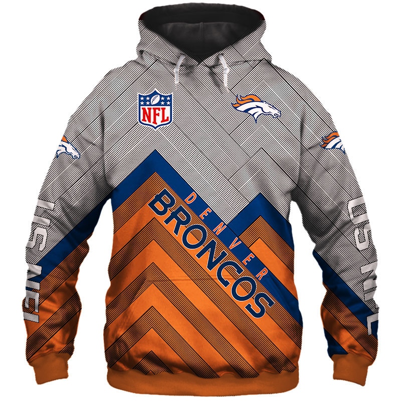 Denver Broncos Hoodie 3D Cheap Long Sweatshirt Pullover Size S-5Xl