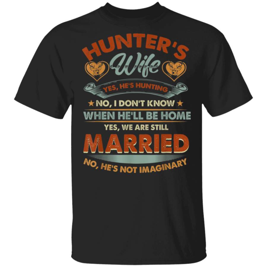 Deer Hunting Birthday and Christmas Vintage Hunter’s Wife T Shirt G500 Gildan 5.3 oz. T-Shirt