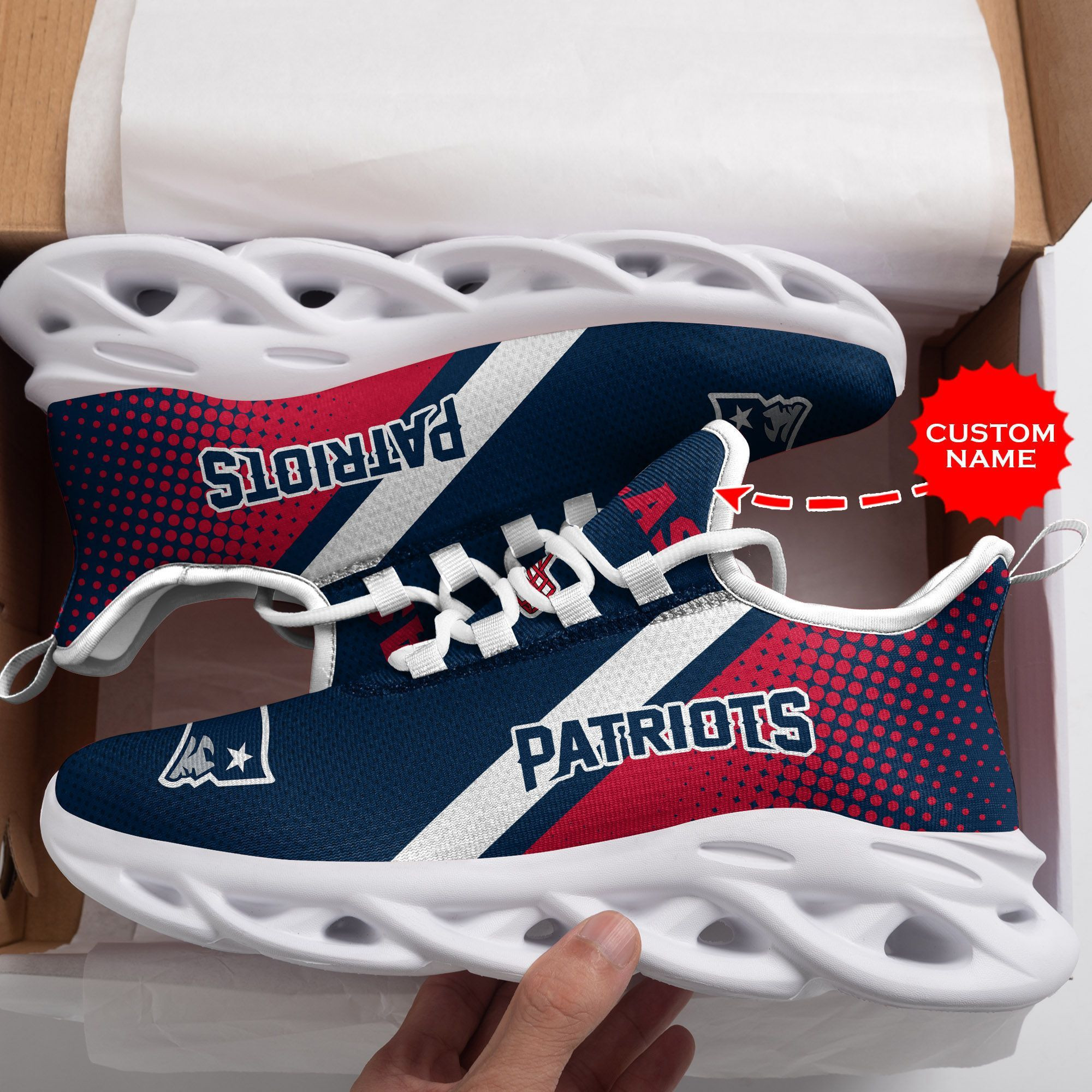 New England Patriots Custom Personalized Max Soul Sneakers Running Sports Shoes For Men Women