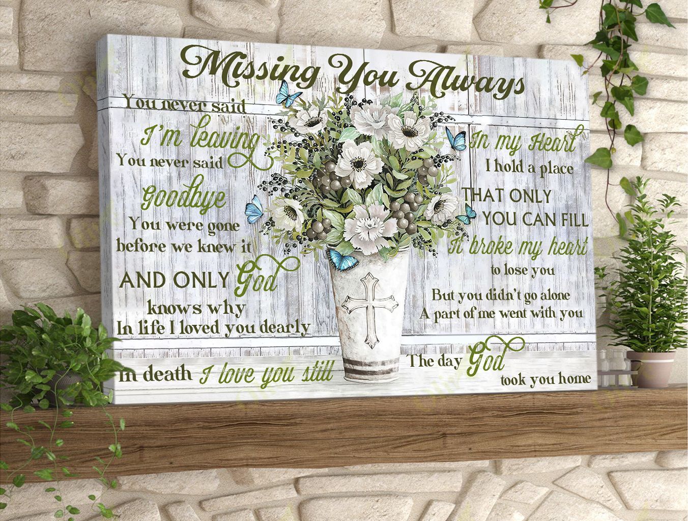 To Husband In Heaven – Missing You Always Canvas Wall Art Home Decor