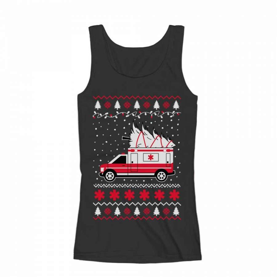 Ugly Christmas EMS EMT Emergency Medical Paramedic Gift Ambulance Women Tank Top