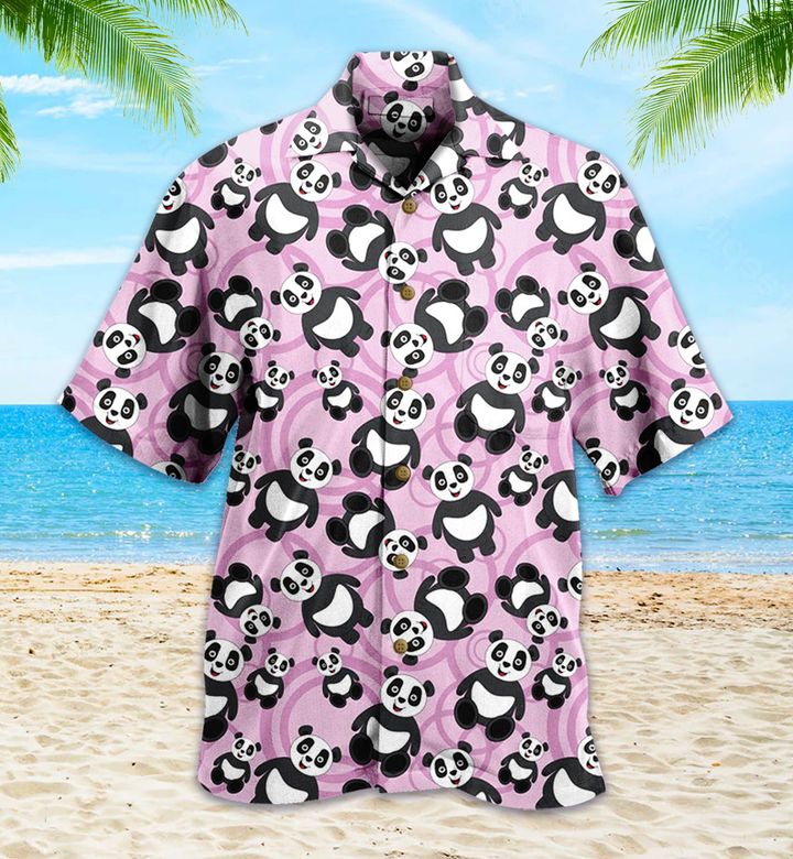 Panda Pink 3D Hawaiian Shirt