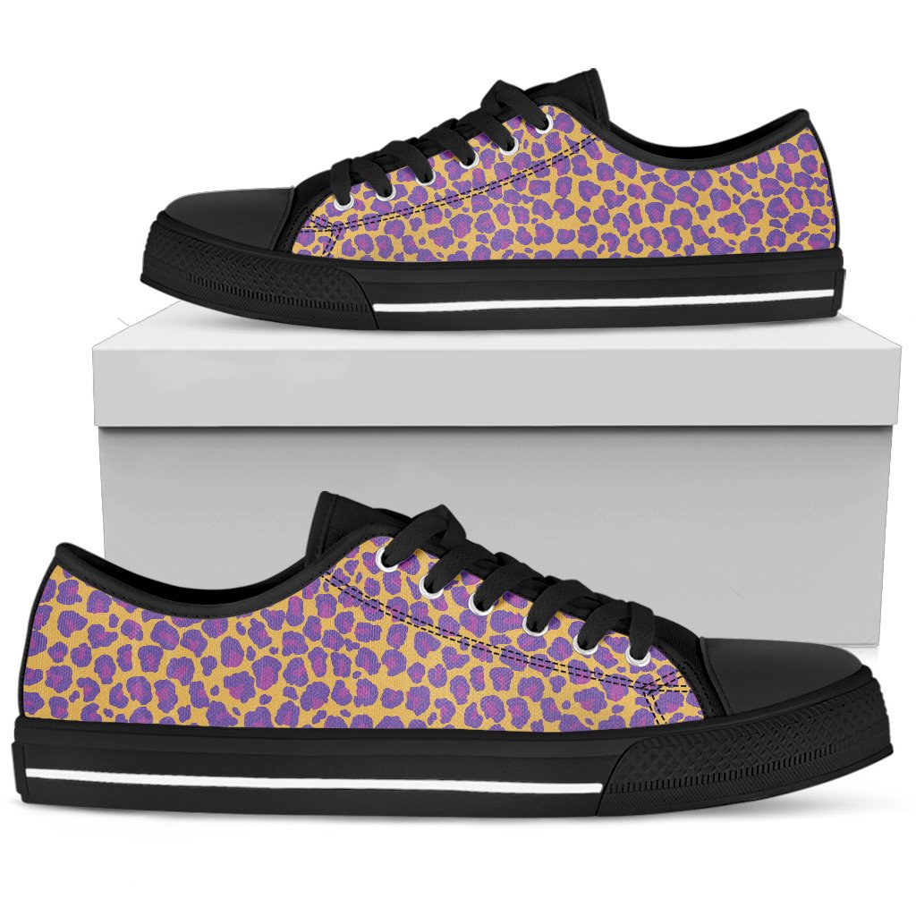 Women`S Low Top Shoes Leopard Spots Black