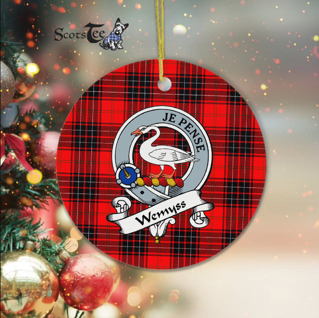 Wemyss Scottish Clan Badge Plaid Ornament Gift. Christmas Tree Ornament Wemyss Clan Tartan Ornament Great Christmas Ornaments Gift