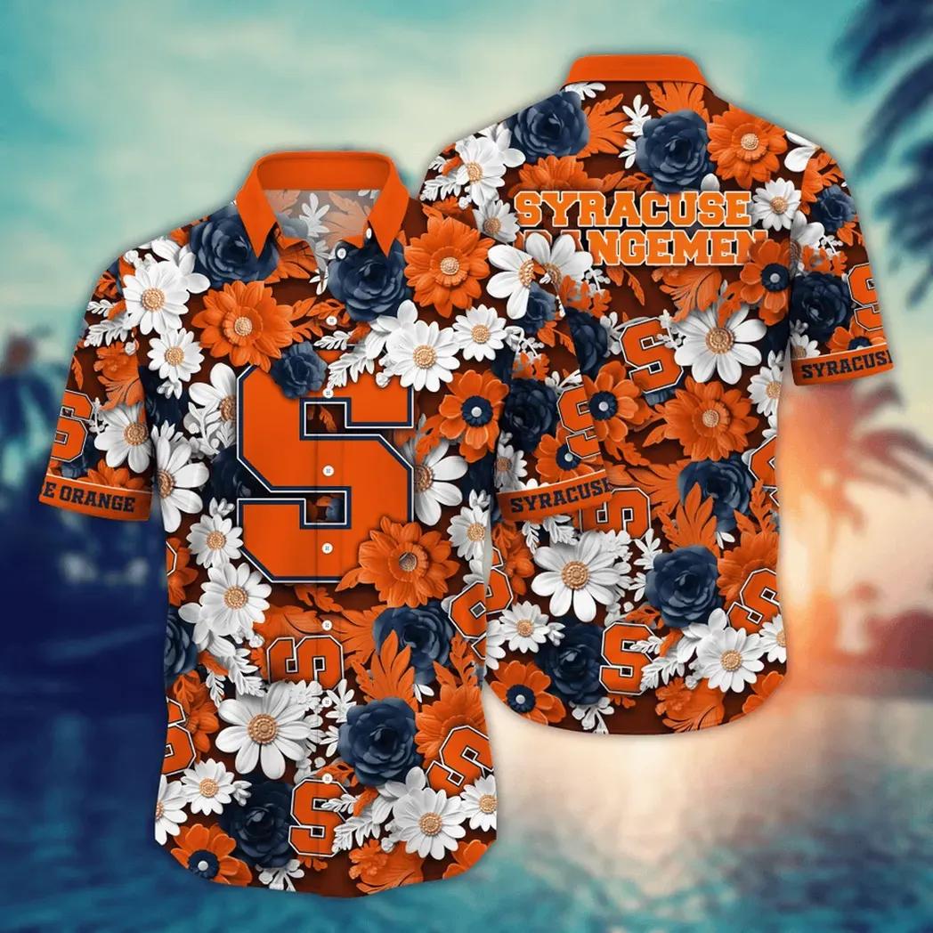 Syracuse Orange Ncaa Flower Aloha Hawaiian Shirt 9, Ncaa Hawaiian Shirt