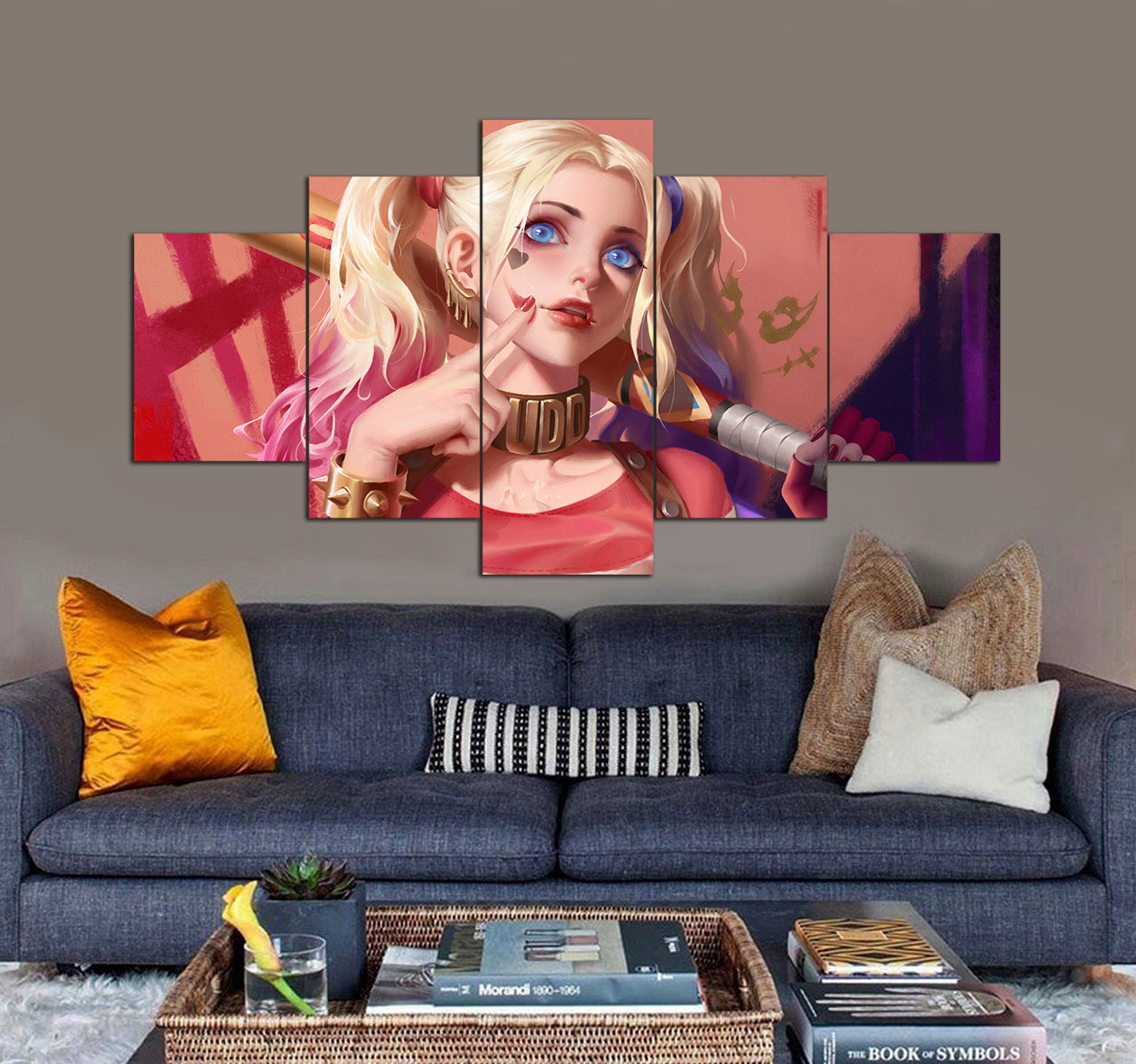 Harley Quinn 3D 5 piece canvas art
