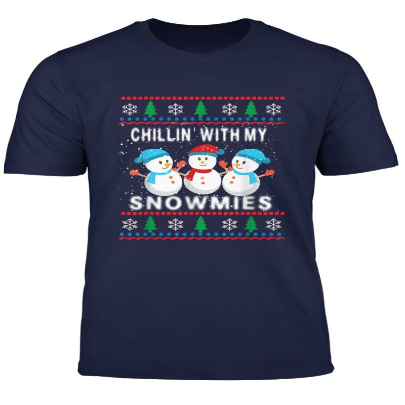 Chillin With My Snowmies Ugly Christmas Funny Xmas Gift T Shirt