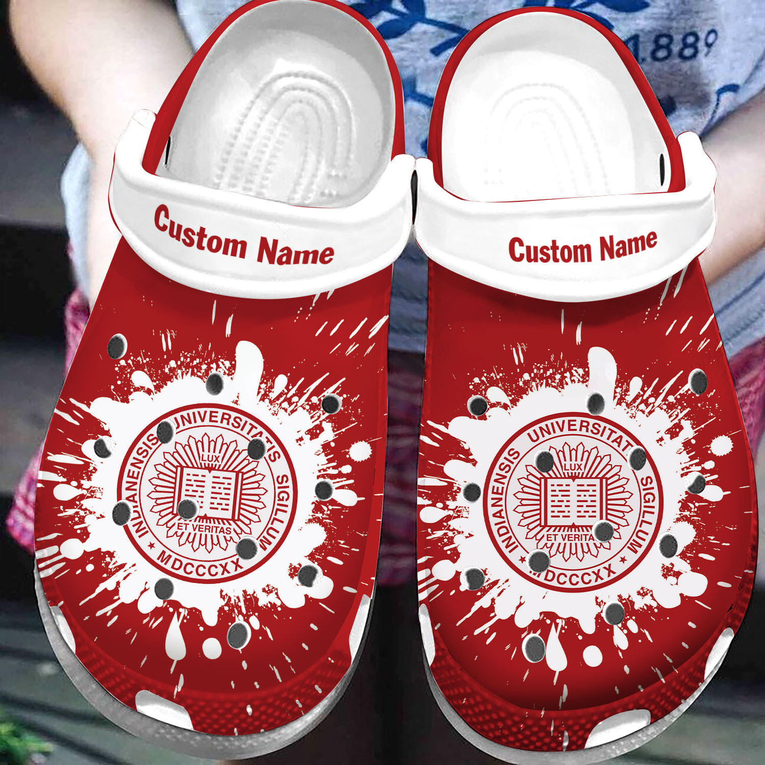 Custom Name Indiana Bloomington University Clog Shoes #Dh