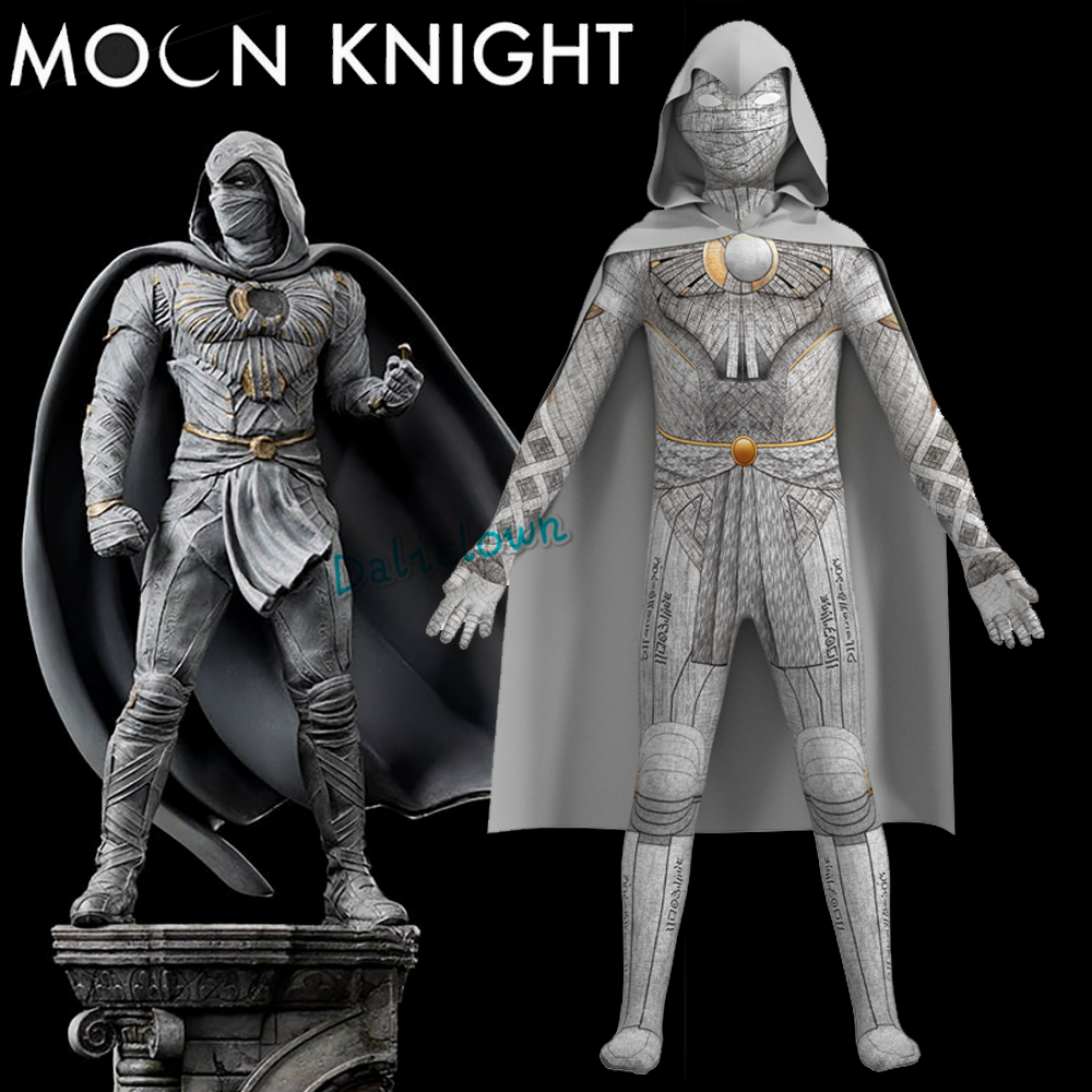 Boys Moon Knight Cosplay Costume Soldier Marc Spector Costume Mask Cape Suit Party Clothes Halloween Costume For Kids alx