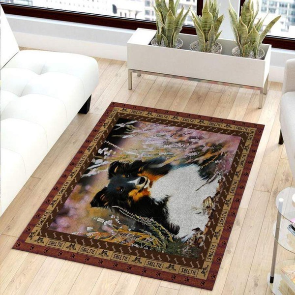 Sheltie In Garden Area Rug