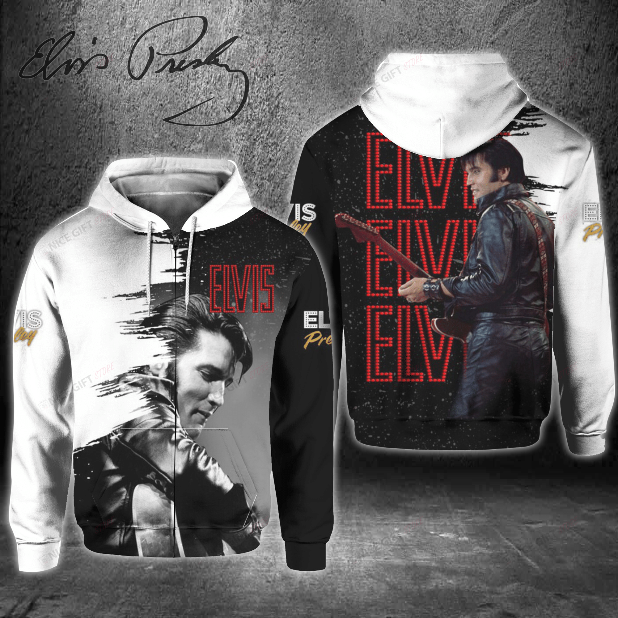 Elvis Presley Zip Hoodie 3D 3Zh-J2S1