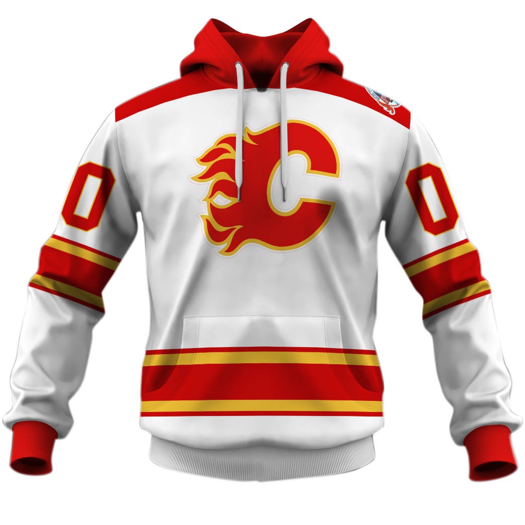 Personalized Calgary Flames 1981 1994 Vintage Home Jersey Personalize Hoodie