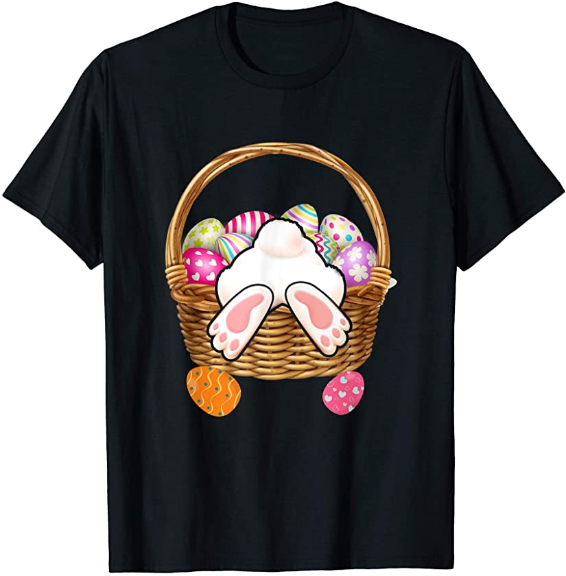 Cute Bunny Rabbit Basket Easter Egg Hunting Boys Girls Kids T-Shirt