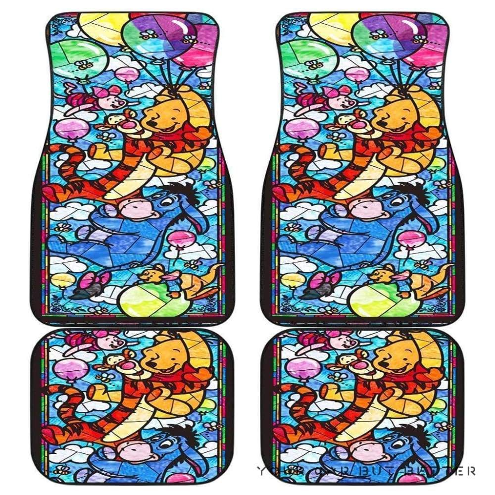 Winnie The Pooh Glass Cartoon Car Floor Mats 173218 Personalized Car Seat Floor Mat Custom Print