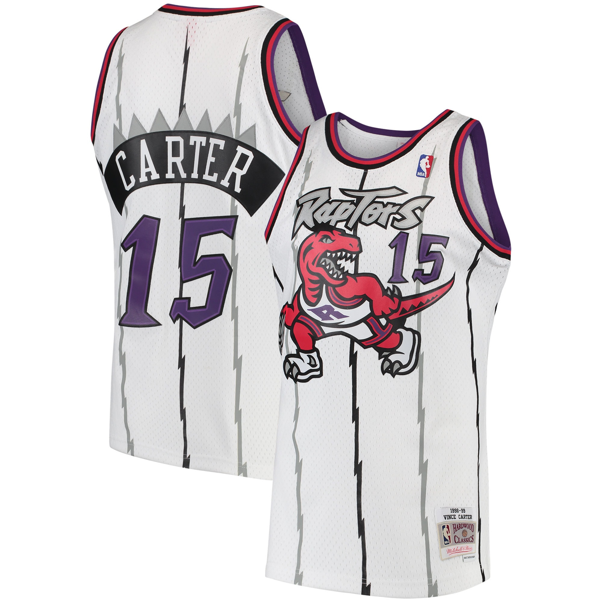 Vince Carter Toronto Raptors Mitchell And Ness 1997 98 Hardwood Classics Swingman Jersey White NBA