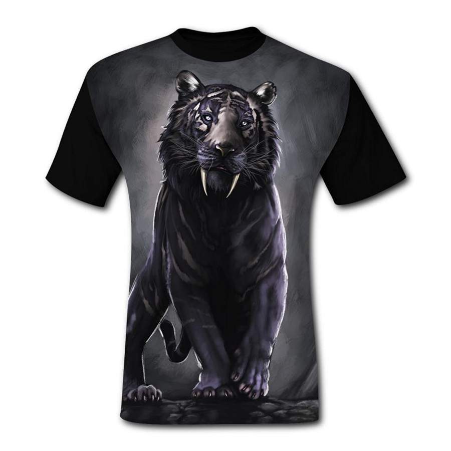 DTAShop  DTAHeroTees Black Tiger Mens T-Shirts 3D Galaxy Printed Tee Shirt Large