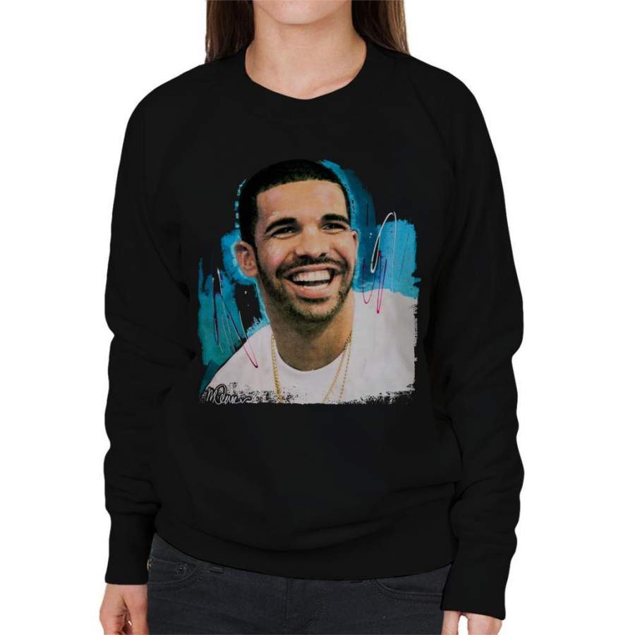 Sidney Maurer Original Portrait Of Drake Smiling Women’s Sweatshirt
