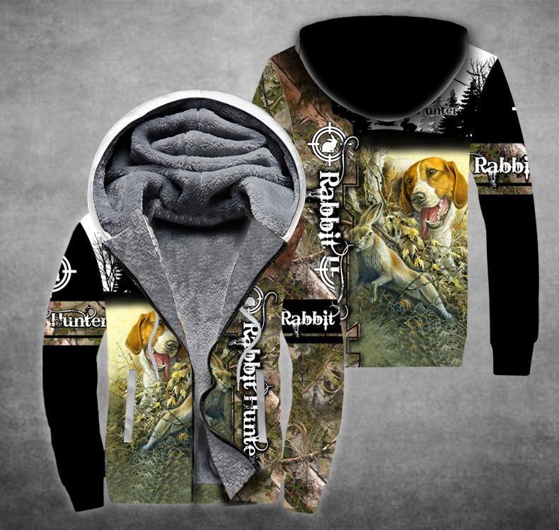 Rabbit Hunting Fleece Zip Hoodie All Over Print | Unisex | Adult | Ft1031