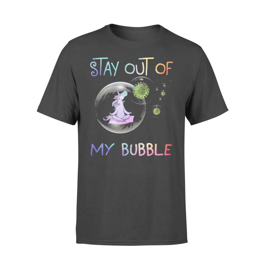 Unicorn Yoga Stay Out Of My Bubble Coronavirus T-shirt