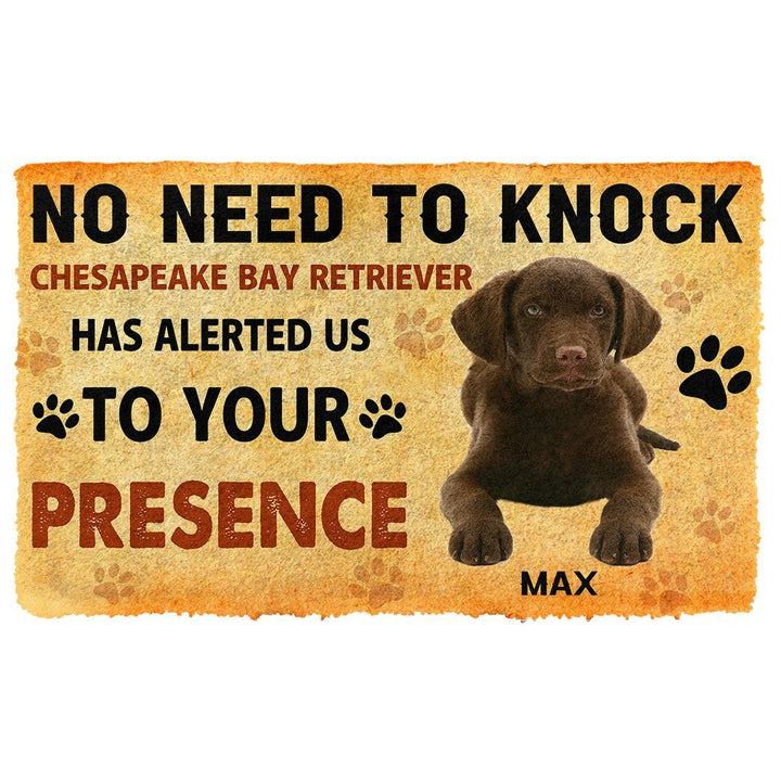 Waybackapparel No Need To Knock Chesapeake Bay Retriever Dog Custom Name 3D Doormat