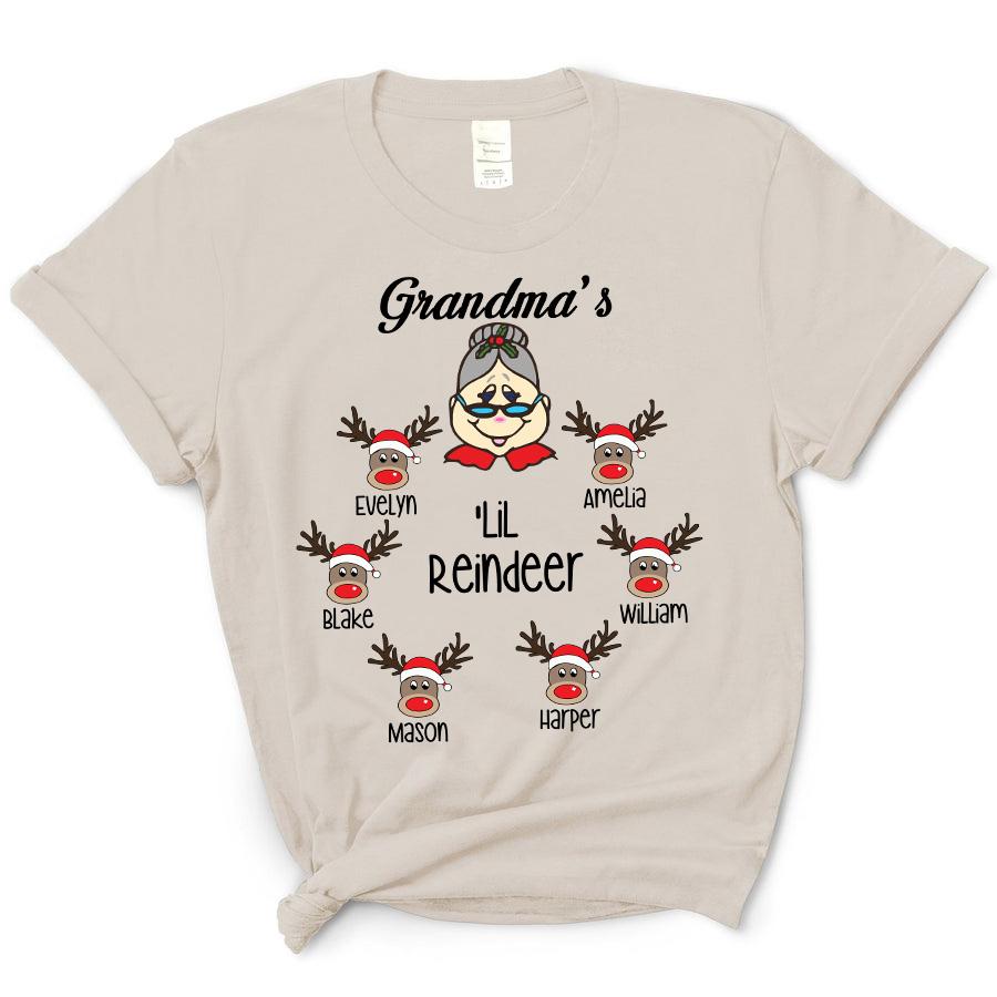 Grandmas Lil Reindeer – Christmas, Family Customize Personalized T-Shirt, Hoodie Adult, Kid, Unisex