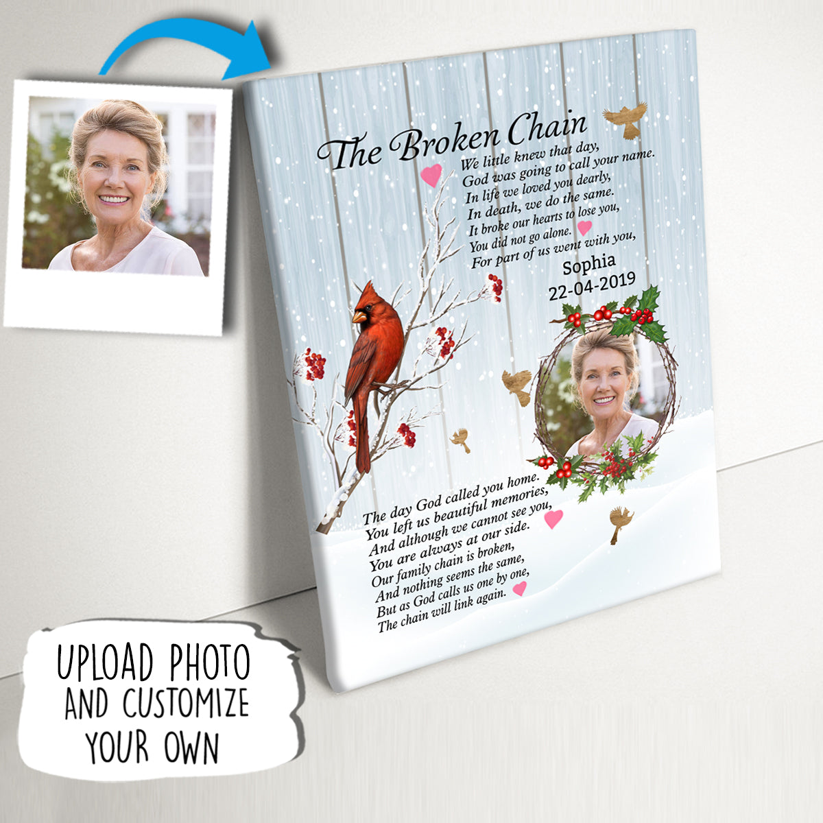 The Broken Chain Customized Memorial Photo Poster Canvas Gift for Loss and Family Remembrance TP.CVPT.1103 TP