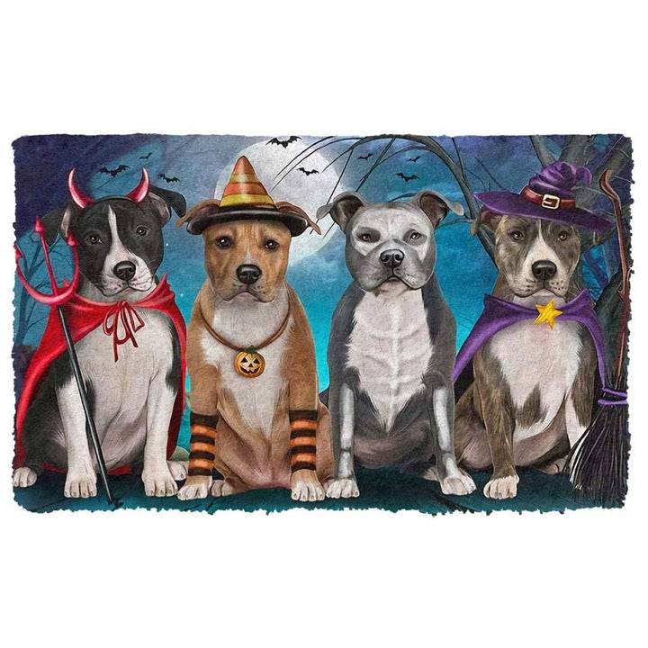 Waybackapparel American Staffordshire Dog Halloween Custom 3D Doormat