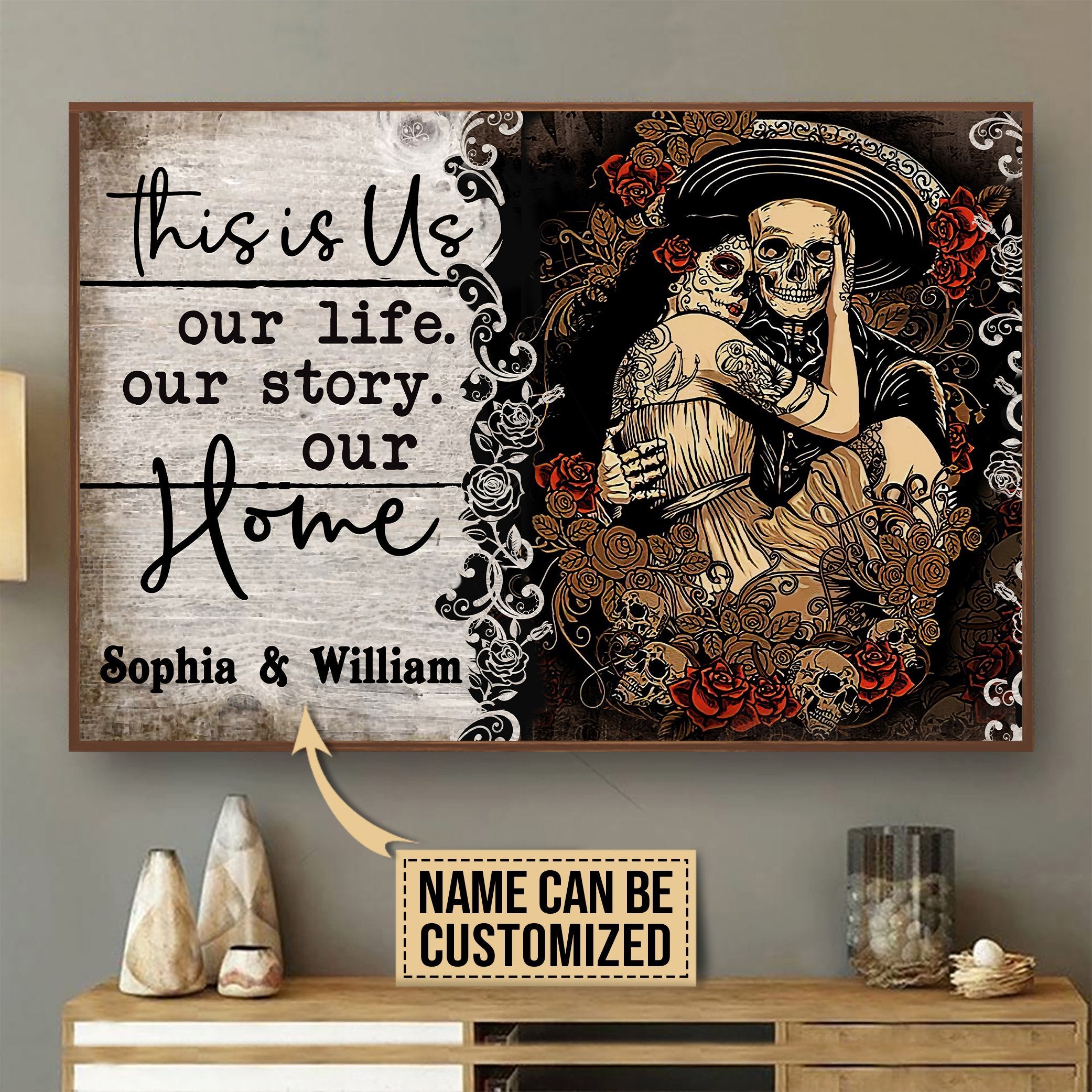 Aeticon Gifts Personalized Skeleton Mexican This Is Us Canvas Mom Dad Gift Home Decor