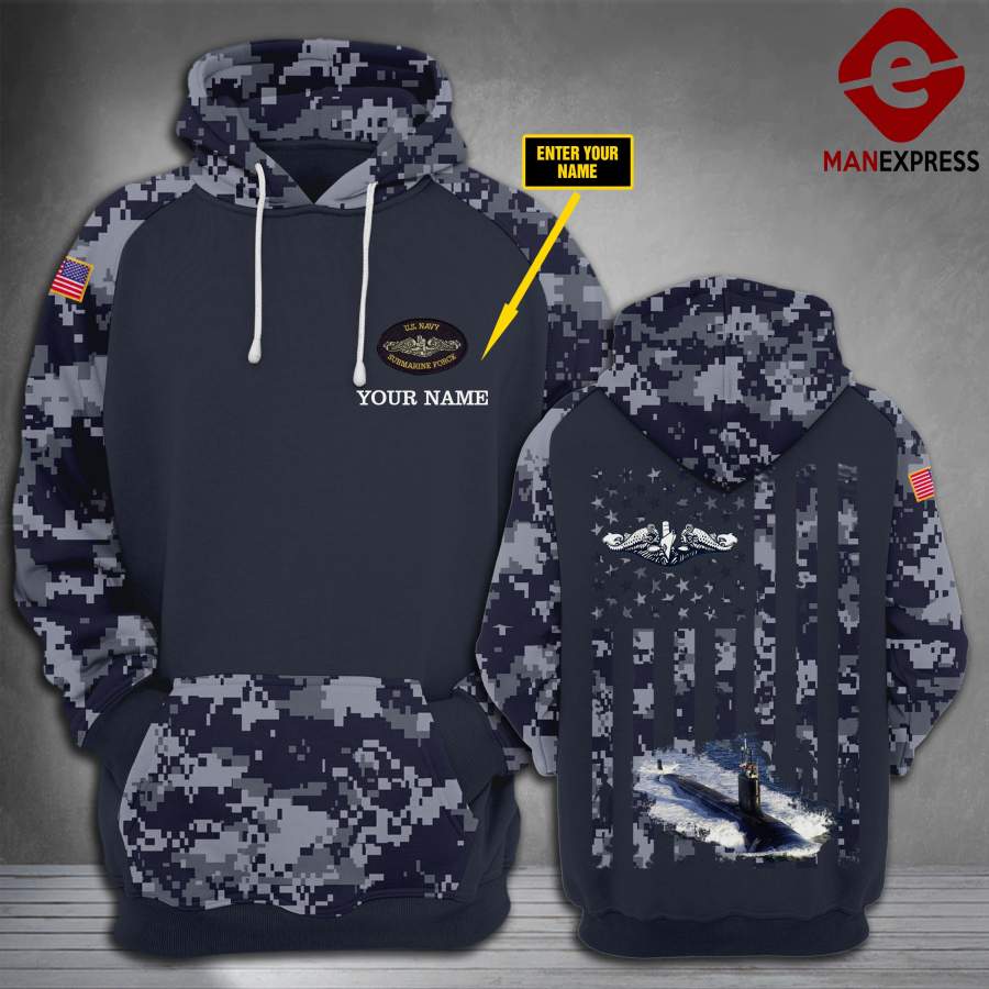 TT CUSTOMIZE – US SUBMARINE 3D PRINT HOODIE