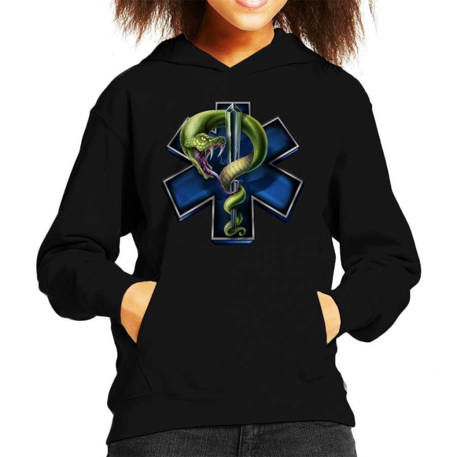 EMS Star Of Life With Snake Kid’s Hooded Sweatshirt