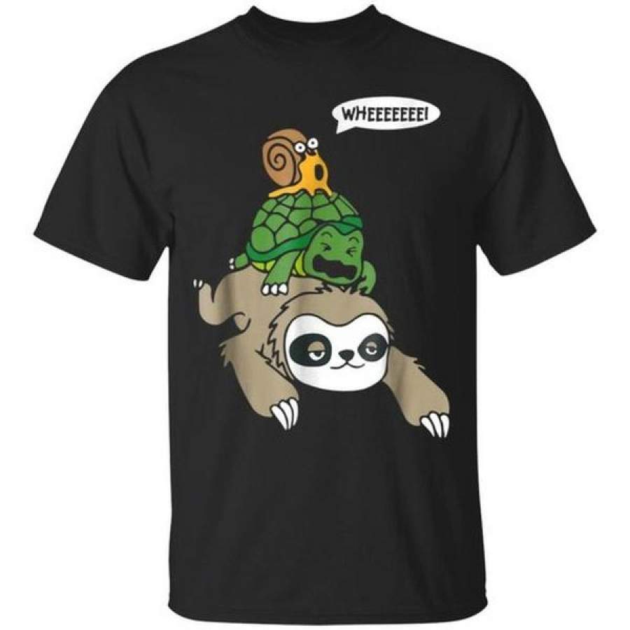 Sloth turtle snail funny t shirt cute animal lover gift tee