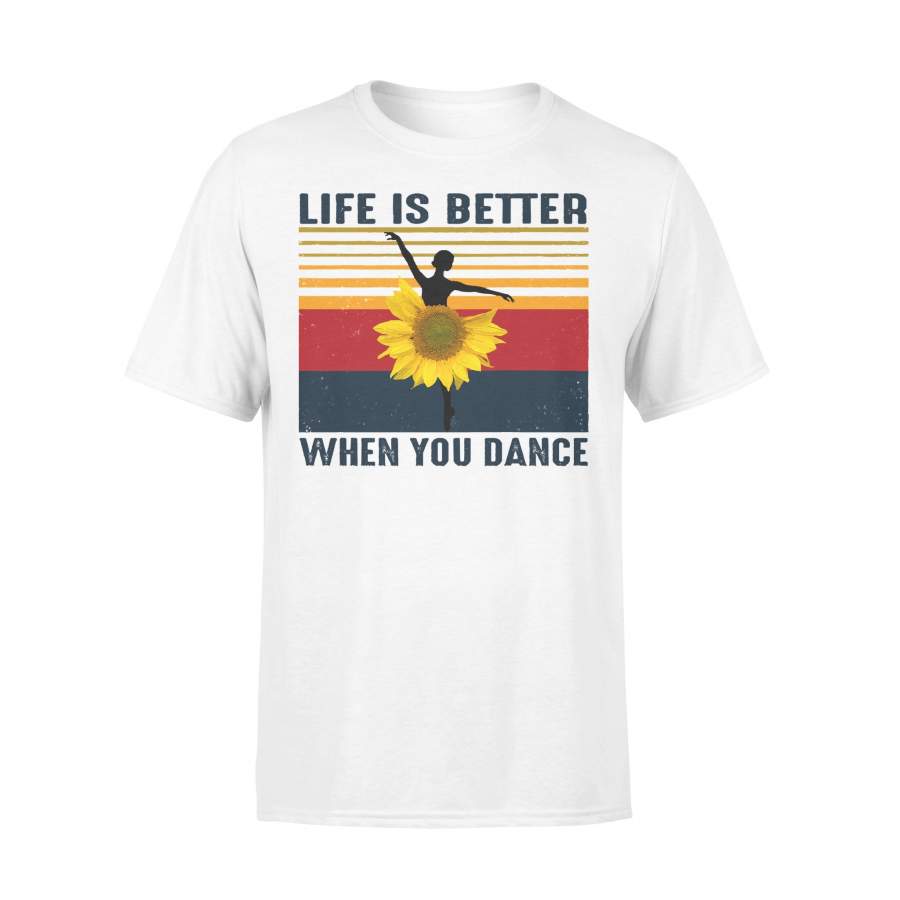 Life Is Better When You Dance Vintage Retro T-shirt