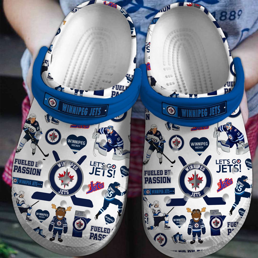 Winnipeg Jets Ice hockey team NHL Sport Crocss Clogs Crocband Shoes Comfortable For Men Women and Kids