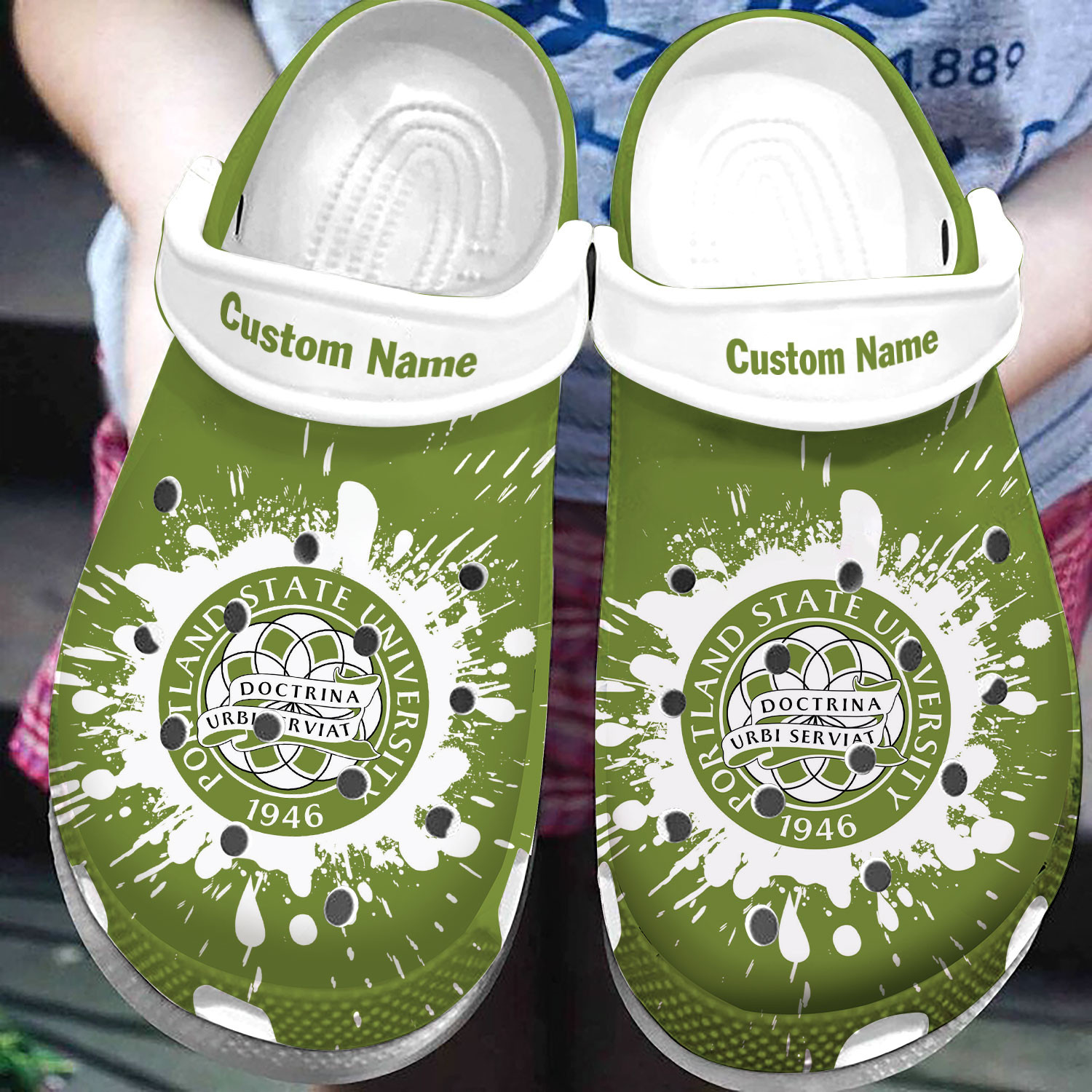 Custom Name Portland State University Clog Shoes #Dh