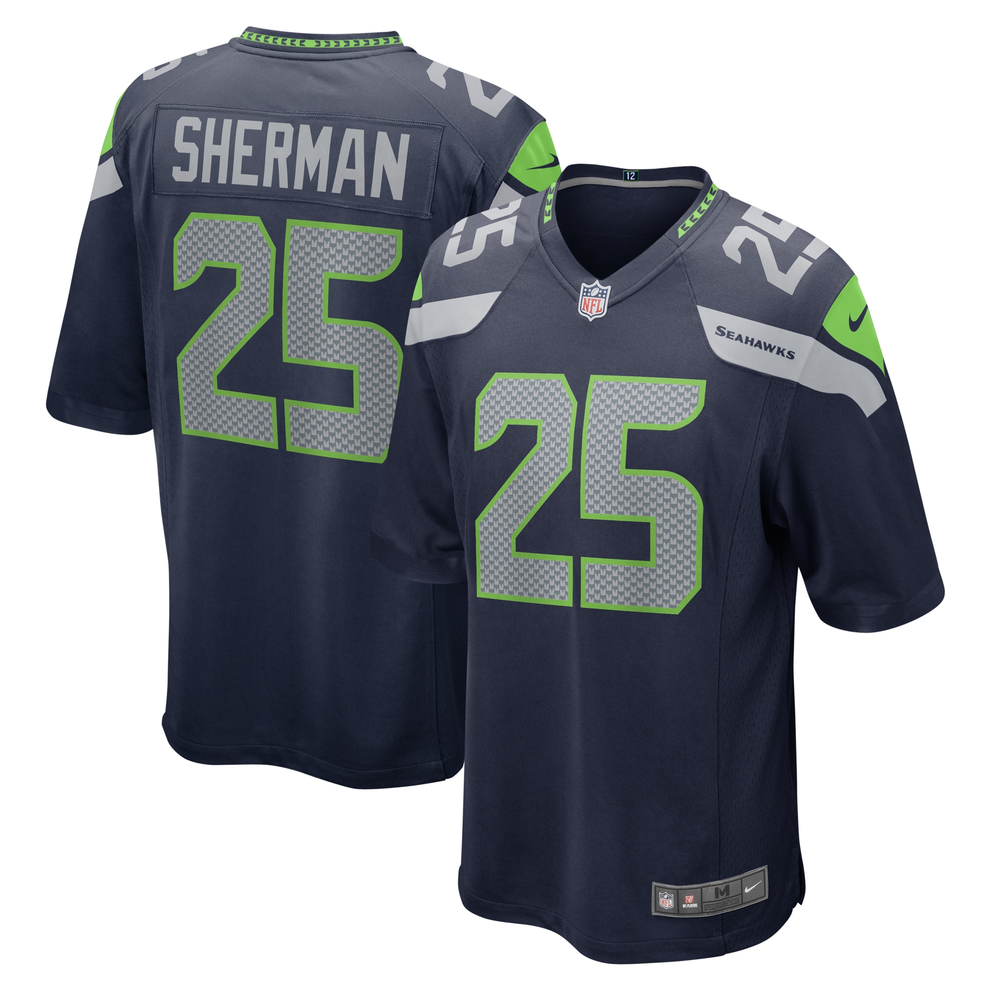 Men’s Seattle Seahawks Richard Sherman College Navy Retired Game Jersey