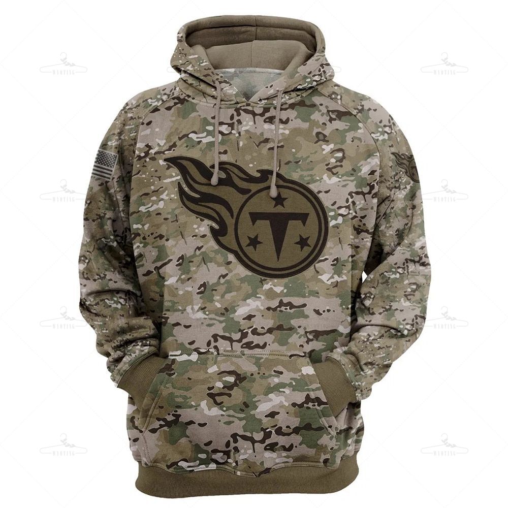 Tennessee Titans Hoodie Army Graphic Sweatshirt Pullover Gift S