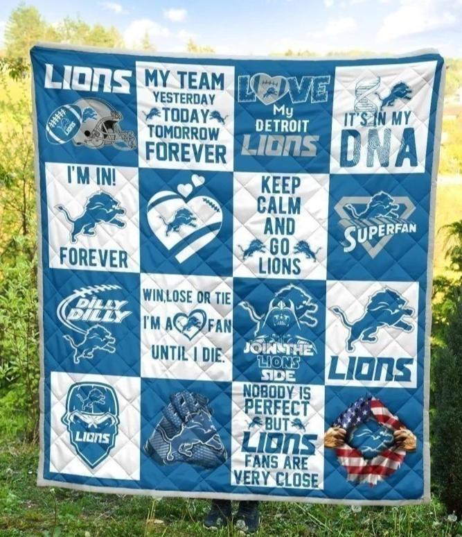 My Team Detroit Lions Quilt Blanket For Fan Gift Ide