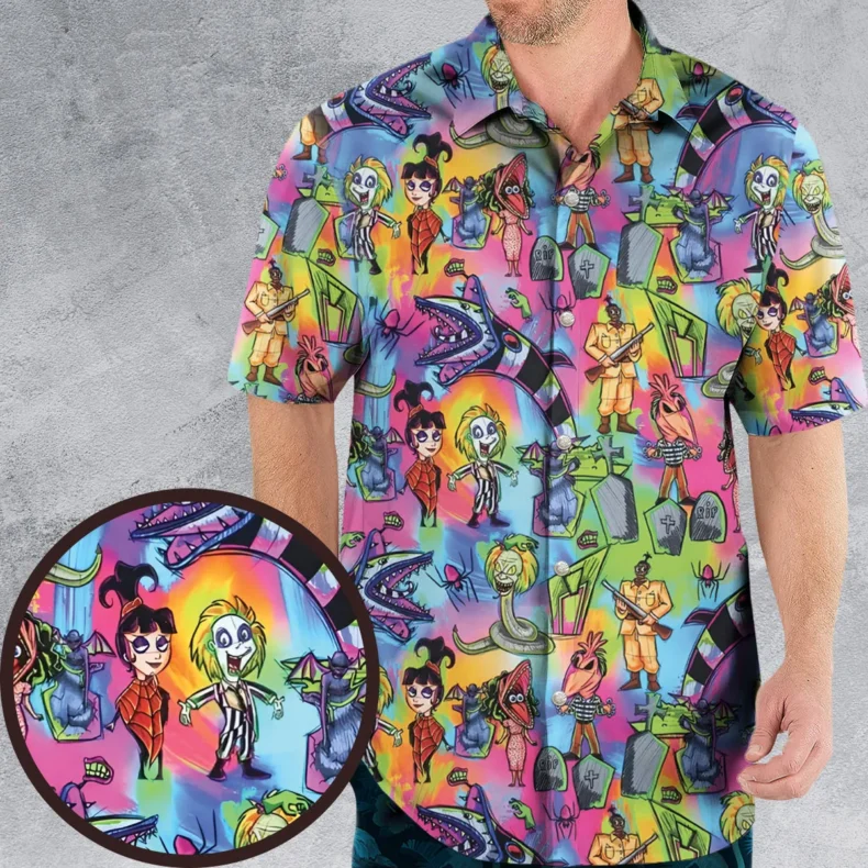 Hauntingly Stylish Beetlejuice Hawaiian Shirt