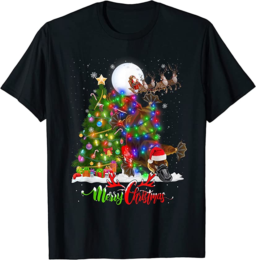 Platypus Animal Merry Christmas Animal Lover T-Shirt