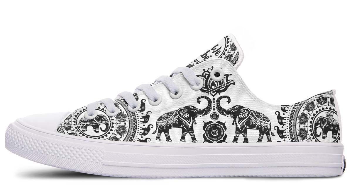 Twin Elephants Low Top Canvas Custom Shoes