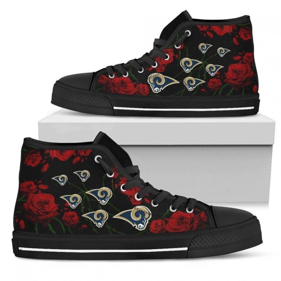 Lovely Rose Thorn Incredible Los Angeles Rams High Top Shoes #626