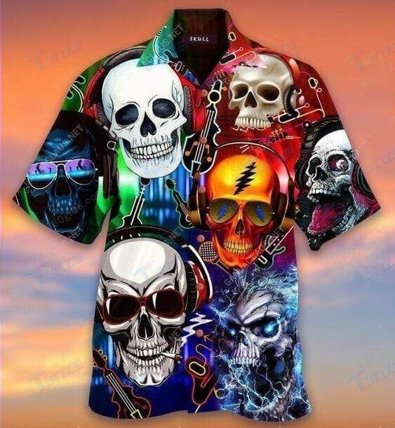 3D Skull Music Lets Get High Hawaiian Shirts, Hoodie, Zip Hoodie, Hoodie Dress, Sweatshirt All Over Print