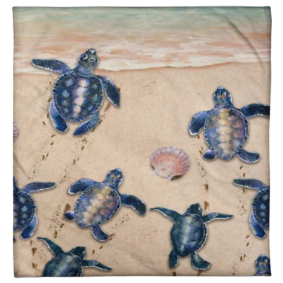 Turtle In The Sea Unique Custom Design For Animal Lovers Fleece Blanket