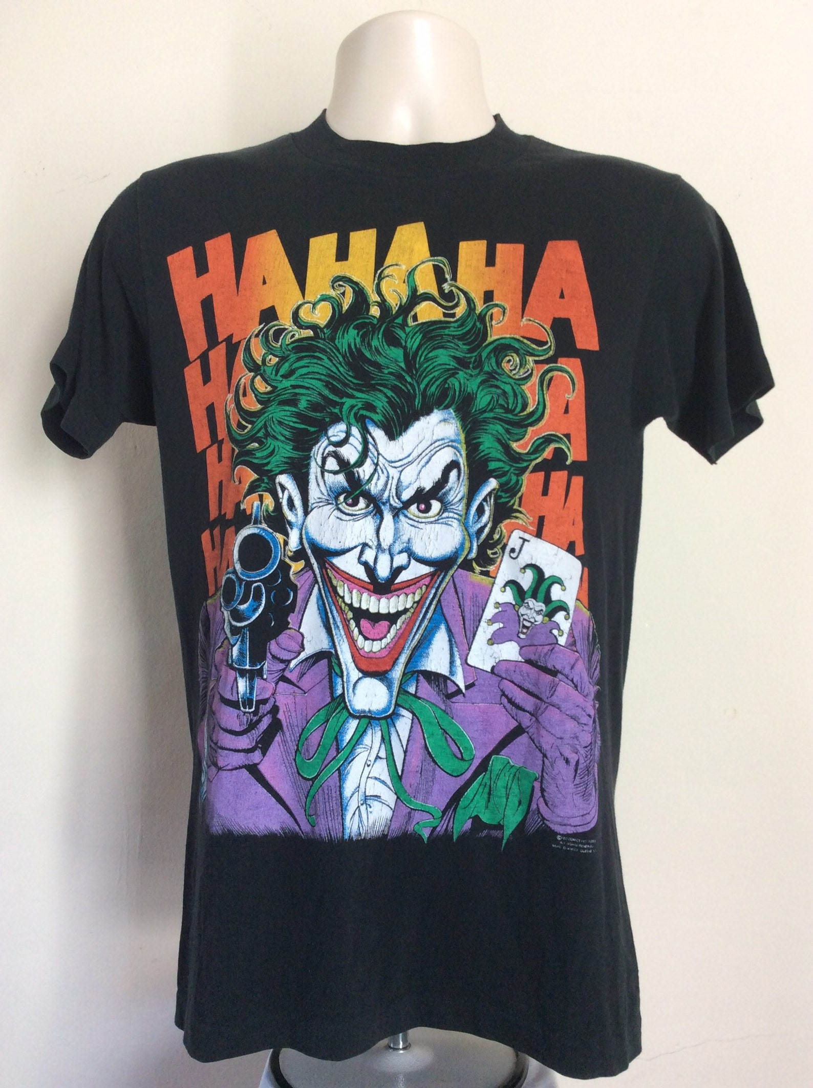 Vtg 1989 The Joker T Shirt Black Xss 80S Batman Dc Comics Books