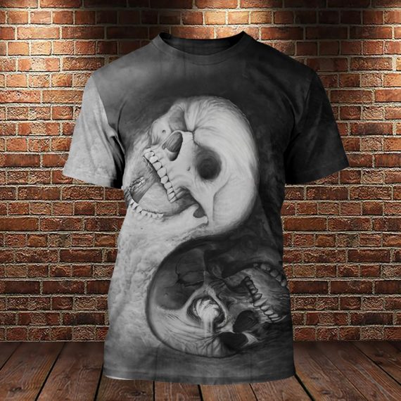 Skull Yinyang All Over Print For Skull Lovers Shirt