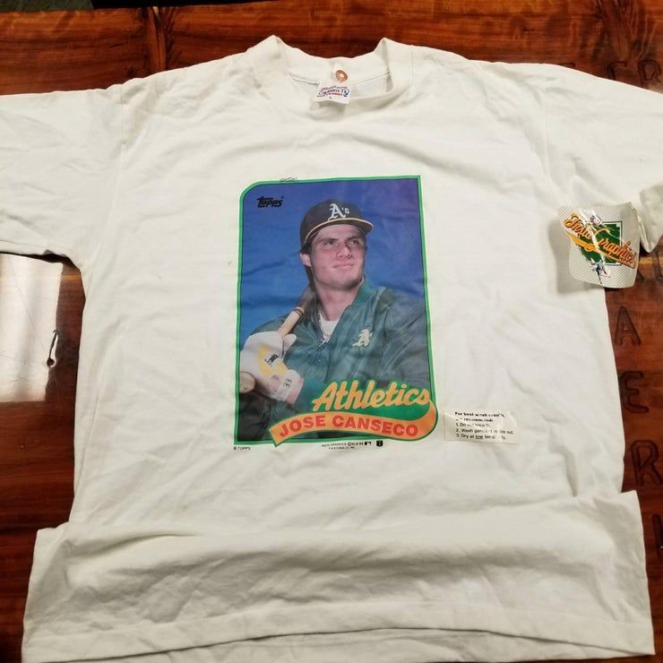 New Vintage Oakland A S Jose Canseco Nwt Nos Topps Baseball Cards 80S 90S Shirt