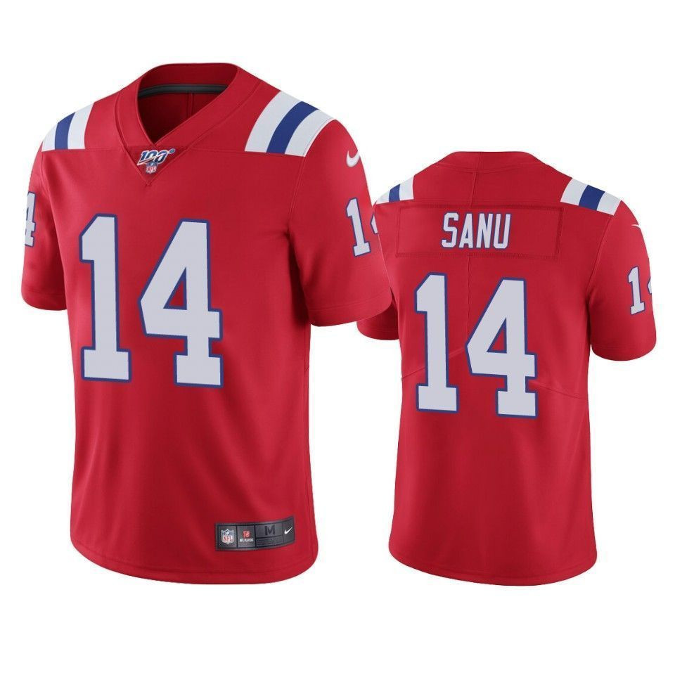 New England Patriots Mohamed Sanu Red 100Th Season Vapor Limited 3D Jersey