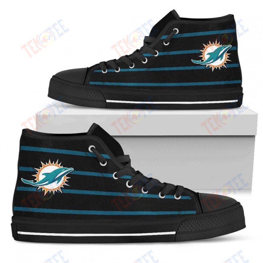 Mens Womens Miami Dolphins High Top Shoes Edge Straight Perfect Circle Shoes Custom Shoes TMT604