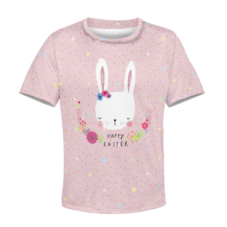 Cute Rabbit Happy Easter Custom Hoodies T-shirt Apparel